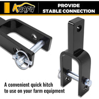 Load image into Gallery viewer, KUAFU Versatile Quick Hitch Adapter Used to Adjust Top Link Bracket Movements Fits for Category 1 3-Point Tractors Steel Black
