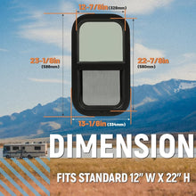RV Window 12 Inches W x 22 Inches H for Trailer Cargo Camper Vertical Sliding Replacement with Trim Kit 2pcs LYAP-914-2