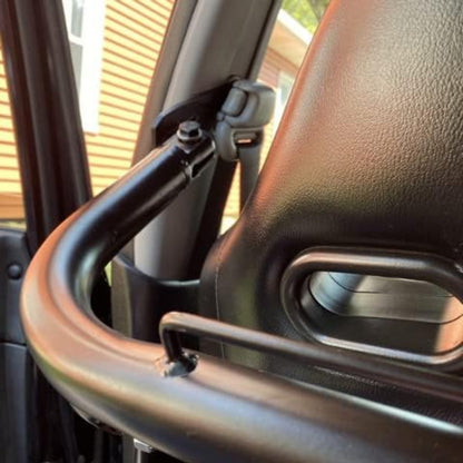 49 Inches Universal Iron Racing Safety Seat Belt Chassis Roll Harness Bar Rod Black Compatible with Ford Honda Mitsubishi and more, Works with All 4-Point, 5-Point and 6-Point Seat Belts LYAM-257-1