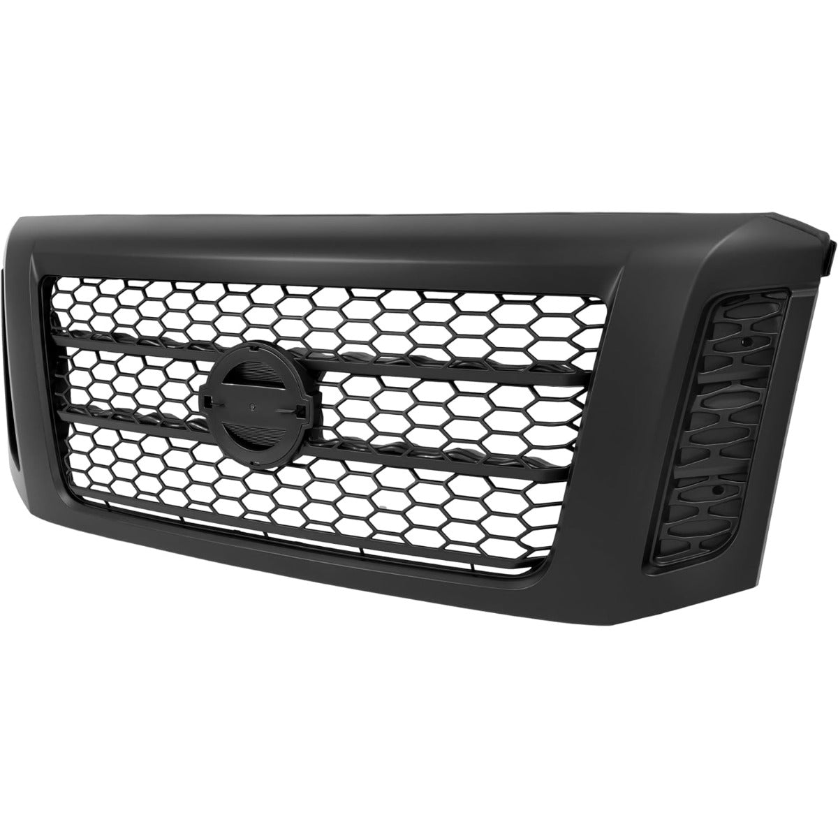 ALMULOO Front Bumper Grille Grill Compatible with 2017-2019 Nissan Titan XD Matte Black Painted
