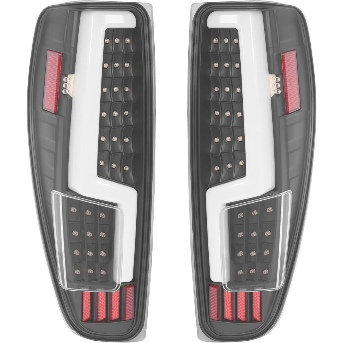 ALMULOO Pair Tail Light Compatible with 2004-2012 Chevy Chevrolet Colorado GMC Canyon Isuzu i-280 i-290 i-350 i-370 Tail Lamp w/LED with LED Tube Bar Clear Lens Replacement for GM2800164 GM2801164