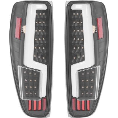 ALMULOO Pair Tail Light Compatible with 2004-2012 Chevy Chevrolet Colorado GMC Canyon Isuzu i-280 i-290 i-350 i-370 Tail Lamp w/LED with LED Tube Bar Clear Lens Replacement for GM2800164 GM2801164