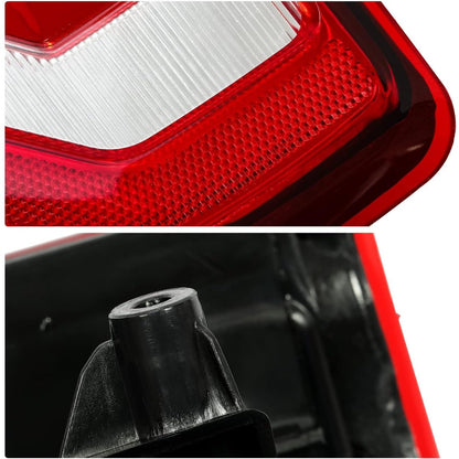 KUAFU Rear Tail Light with Bulbs Compatible with 2018-2020 Ford F-150 Replacement for JL3Z-13405-H JL3Z-13404-H FO2800265 FO2801265 Pair Taillights Red Lens Chrome Housing