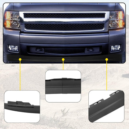 New Front Lower Bumper Valance Air Deflector Compatible with 2007-2013 Chevy Chevrolet Silverado 1500 25821880 GM1092191 Air Deflector Extension Black