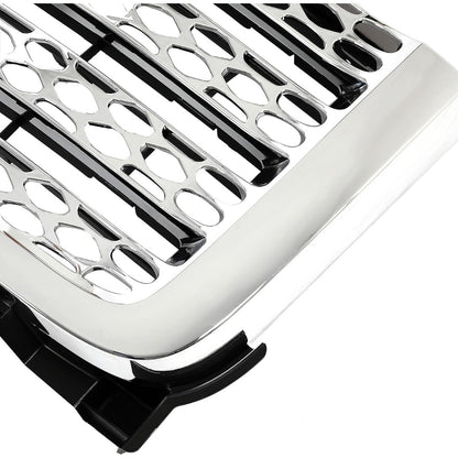 Front Bumper Grille Compatible with 2011-2014 GMC Sierra 2500 HD 3500 HD Replacement for GM1200633 20966057 Bumper Guard Grill W/O Emblem Plastic Chrome Silvery