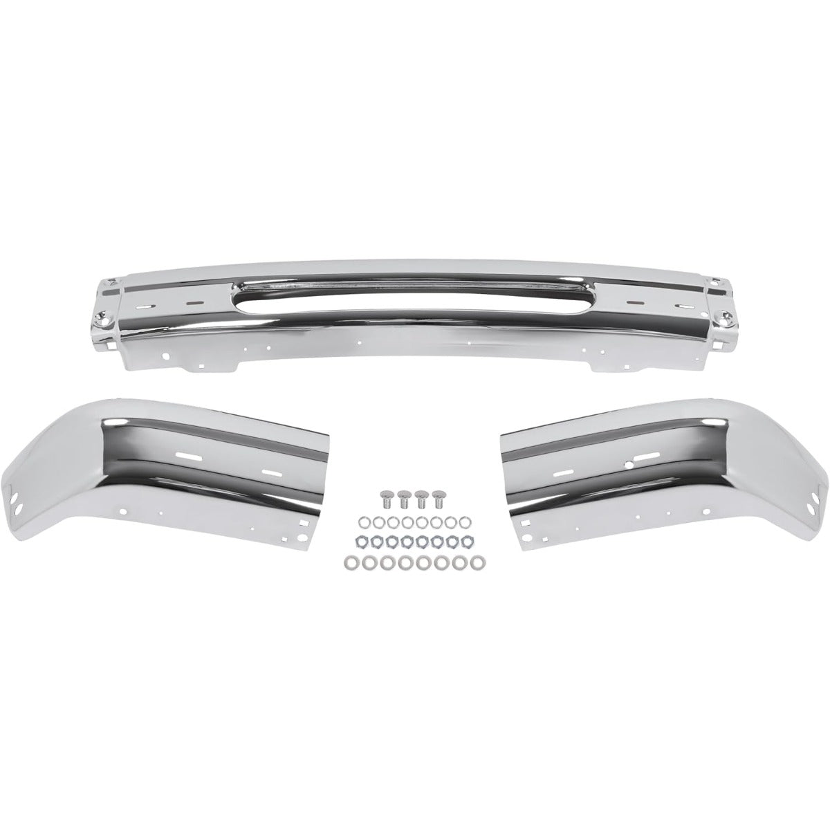 KUAFU Front Bumper Face Bar W/OTrim Strip Holes 3Pcs 4C2Z17757DA FO1002421