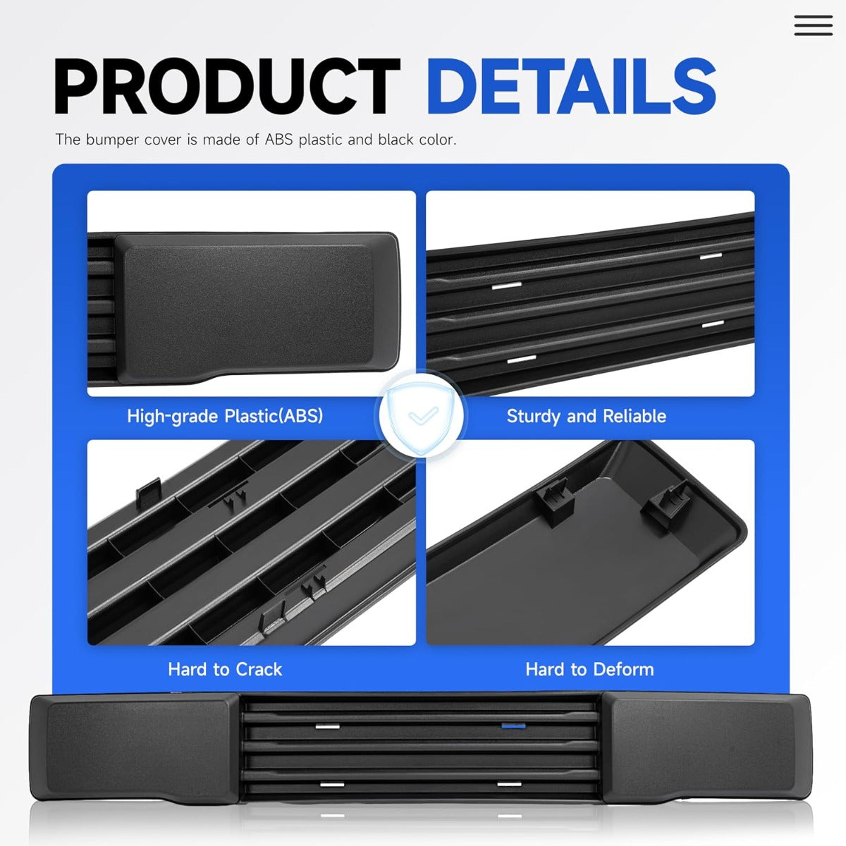 Front Bumper Cover Compatible With 2015 2016 2017 Ford F150 F-150 FO1044108 FL3Z-17E810-AA w/o Block Heater & Grille Shutters Lower Grille Trim Panel License Plate Bracket Mount Fascia Cover