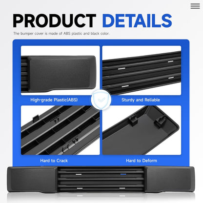Front Bumper Cover Compatible With 2015 2016 2017 Ford F150 F-150 FO1044108 FL3Z-17E810-AA w/o Block Heater & Grille Shutters Lower Grille Trim Panel License Plate Bracket Mount Fascia Cover