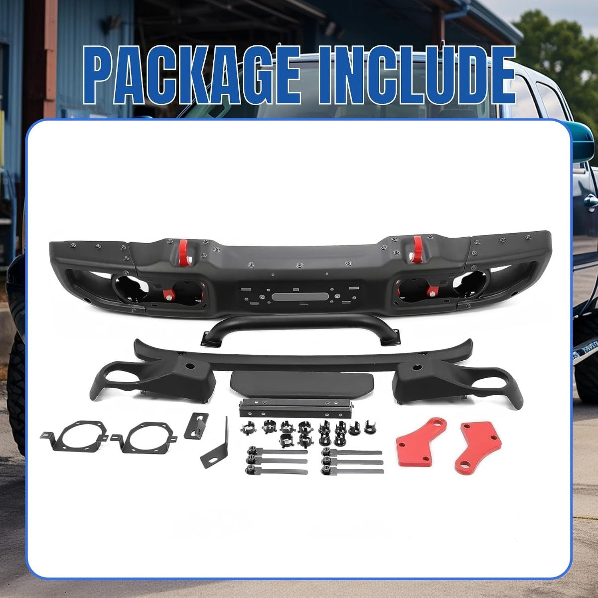 KUAFU Front Bumper Compatible with 2018-2025 Jeep Wrangler JL