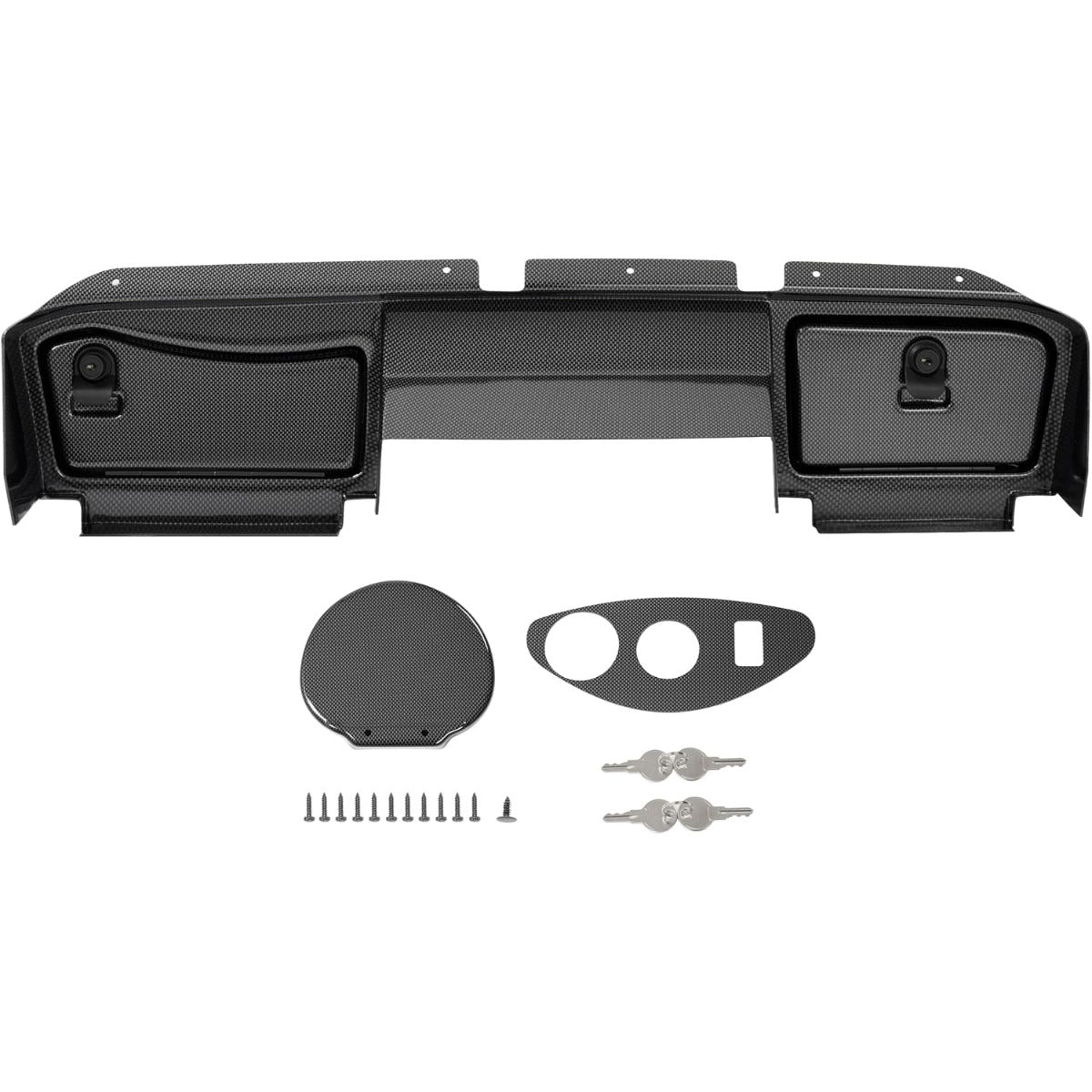Dashboard Cover W/Locking Doors Compatible With 2008-2014 EZGO RXV Gas/Electric Models, Carbon Fiber Style Print Front Dash Cover (Not For 2015-Up 2nd Gen)
