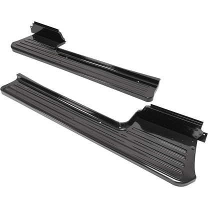 Running Board Pair Compatible with 1953-1956 Ford F100 2-Door Pickup Truck Short Bed Step Board Powder Coated Black Steel Left+Right