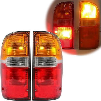 ECOTRIC Tail Light Brake Lamp Driver Left & Passenger Right Taillight W/Bulb Compatible with 1995-2000 Toyota Tacoma Halogen Rear Tailight Replacement for TO2800116 TO2801116 8156004030 8155004030