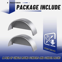 Load image into Gallery viewer, Round Trailer Fenders W/Fender Backs 32-1/8&quot;x 9-1/8&quot; x 14-3/8&quot;Fit 14&quot;-16&quot; Wheels Compatible with Car Hauler Cargo Utility Trailer Landscape Trailer 2 Pack LYAM-432
