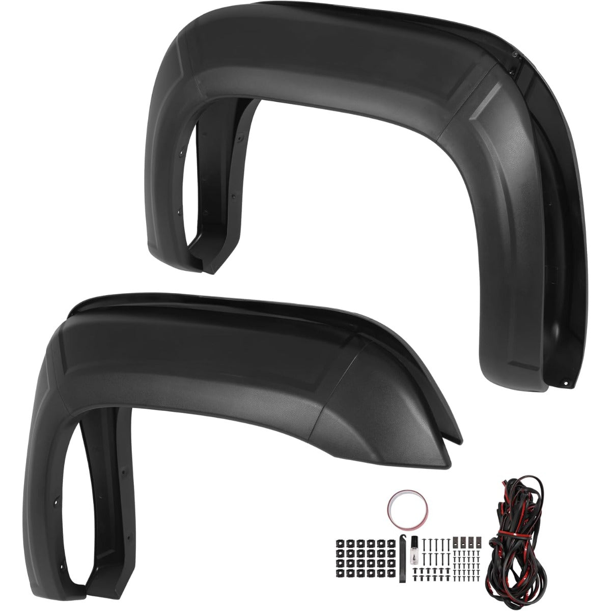 10Pcs Fender Flares Compatible with 2007-2013 GMC Sierra 1500 w/5.8 Ft Bed (Short Bed) Only Wheel Arch Covers Plastic(PP) Textured Black 2X2Pcs Front and 2X3Pcs Rear Fender Flares