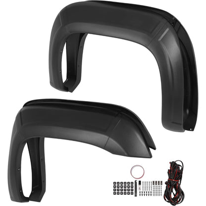 10Pcs Fender Flares Compatible with 2007-2013 GMC Sierra 1500 w/5.8 Ft Bed (Short Bed) Only Wheel Arch Covers Plastic(PP) Textured Black 2X2Pcs Front and 2X3Pcs Rear Fender Flares