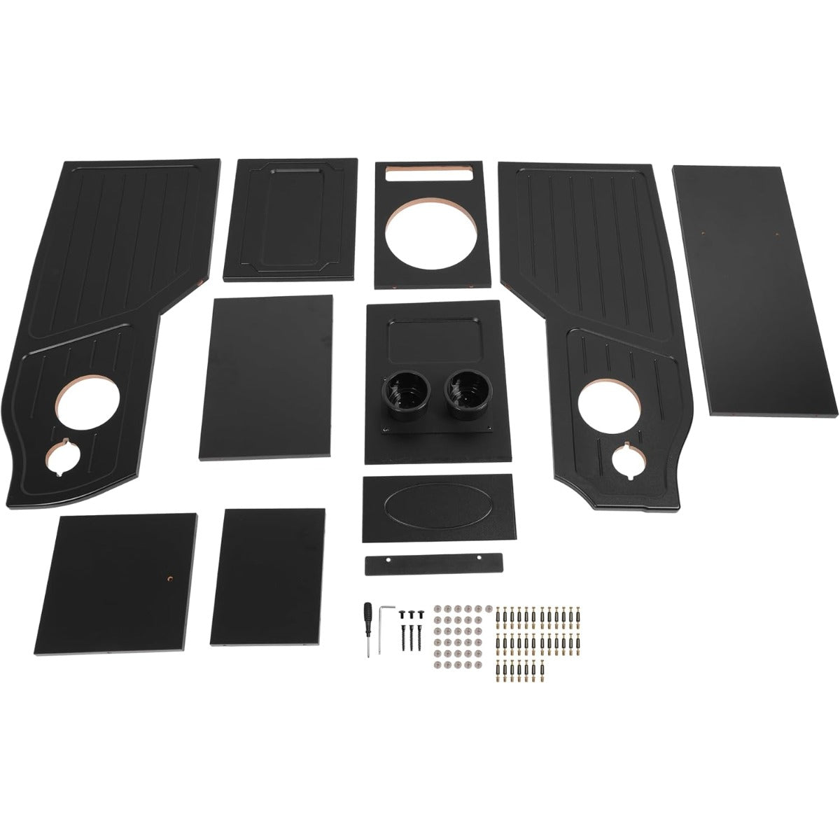 Center Console Subwoofer Box Compatible with 97-03 Ford F-150 | Single/Ext/Crew Cab MDF+Plastic(ABS) PVC Black Finish Black