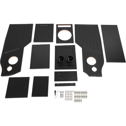 Center Console Subwoofer Box Compatible with 97-03 Ford F-150 | Single/Ext/Crew Cab MDF+Plastic(ABS) PVC Black Finish Black
