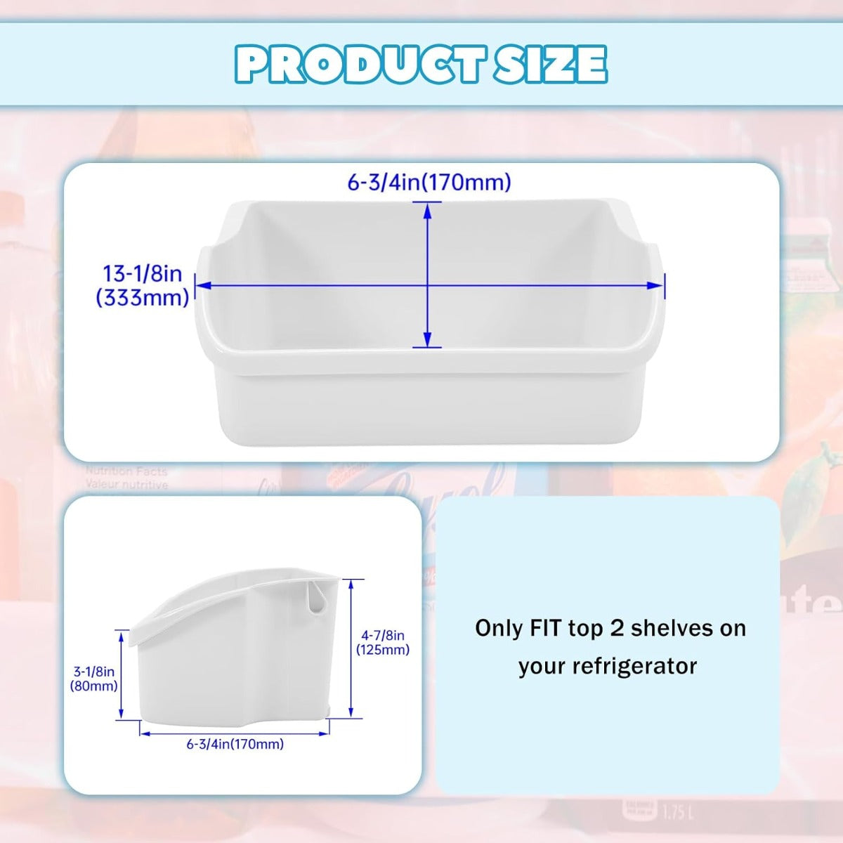 Kojem 240324501 AP2115782 Replacement Refrigerator Door Bin Shelf Compatible with Frigidaire Kenmore Electrolux Refrigerator Replace for PS429766 240324505 1 PC White