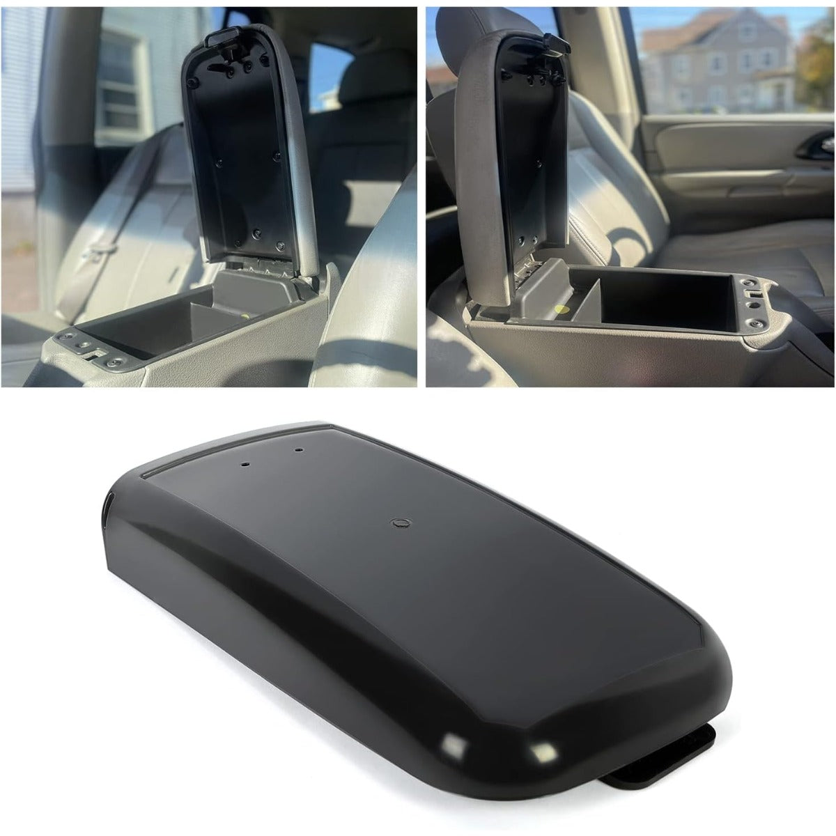 Kojem Center Console Armrest Lid Compatible with 02-09 Trailblazer Envoy 03-08 Ascender 05-09 Saab 9-7x 02-04 Bravada 04-07 Rainier Replace for 25998847 25998844 25998838 W/Latch (W/O Leather Cover)