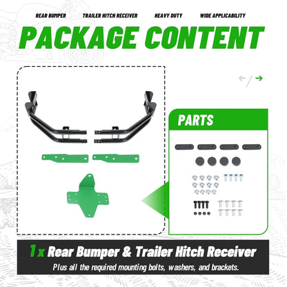 WUTIST Bumper Trailer Hitch Kit Compatible with Zero-Turn Mowers | Rear; Compatible with John Deere Zero-Turn Mowers Z235 Z255 Z335E Z335M Z345M Z345R Z355E Z355R Z365R Z375R; Steel
