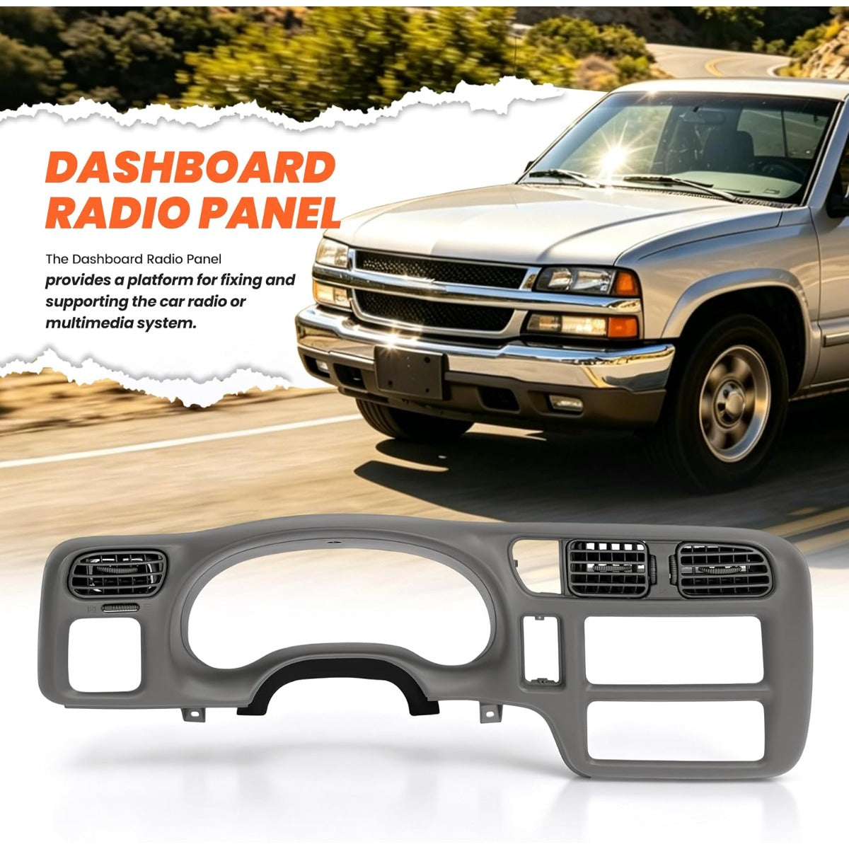 HECASA Dashboard Radio Panel Compatible with 1998-2002 S10 Blazer