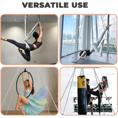 ECOTRIC 8.1FT Aerial Yoga Swing Stand Steel Frame Triangle Structure for | Indoor Outdoor Use, 550lbs Capacity