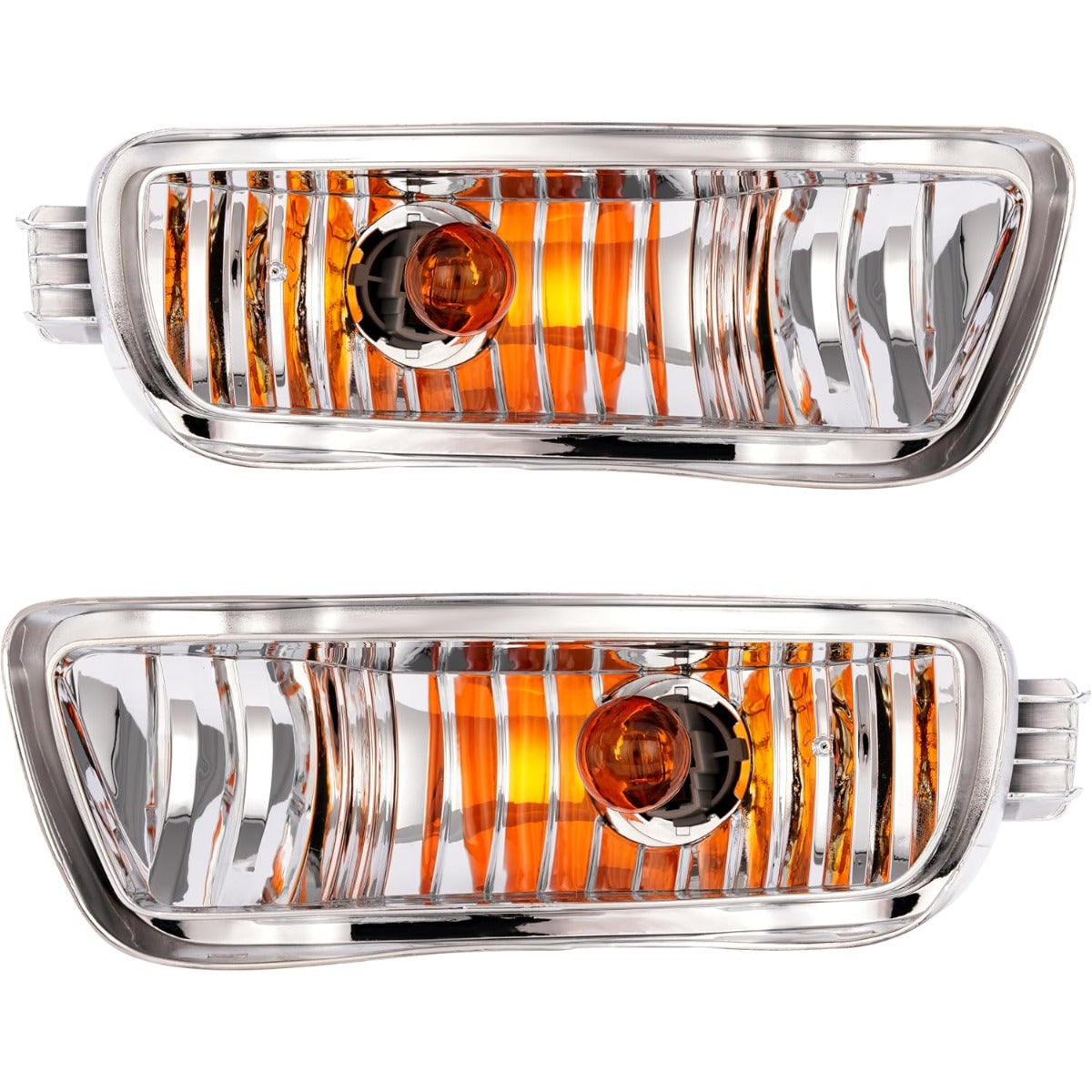 HECASA Pair Turn Signal Light w/Bulbs Compatible with 2001-2004 Toyota Tacoma Replacement for TO2531140 TO2530140 Front Bumper Turn Signal Parking Lamp Clear Lens Driver & Passenger Side