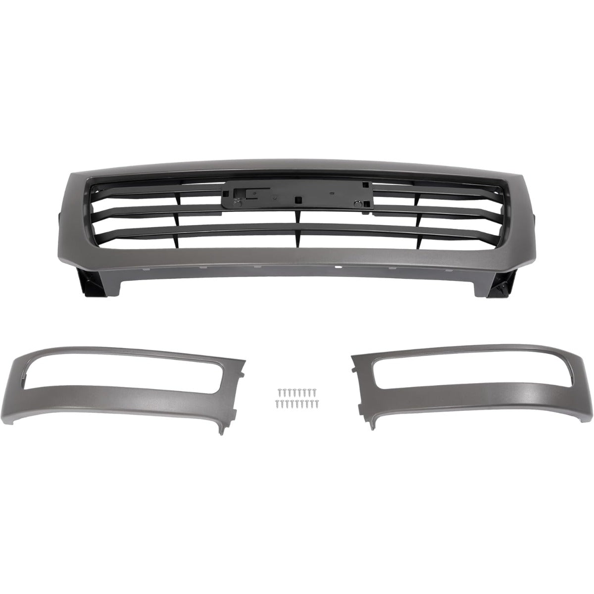 Grill Compatible with 2003-2006 GMC Sierra 1500|2007 GMC Sierra 1500 Classic|2003-2004 GMC Sierra 2500 Replacement for 19130790 GM1200476 Front Bumper Textured Grille Gray+Black Plastic(ABS)