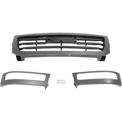 Grill Compatible with 2003-2006 GMC Sierra 1500|2007 GMC Sierra 1500 Classic|2003-2004 GMC Sierra 2500 Replacement for 19130790 GM1200476 Front Bumper Textured Grille Gray+Black Plastic(ABS)