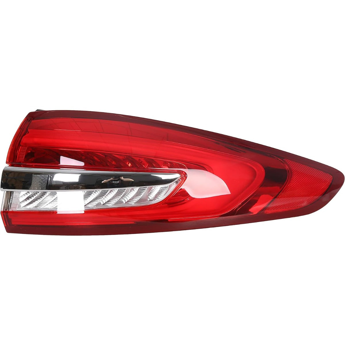 HECASA Tail Light Compatible with 2017 2018 2019 Ford Fusion Outer Taillight Rear Brake Lamp Red Lens Yellow Turn Signal Passenger Right Side RH Replacement for FO2805118 HS7Z13404J