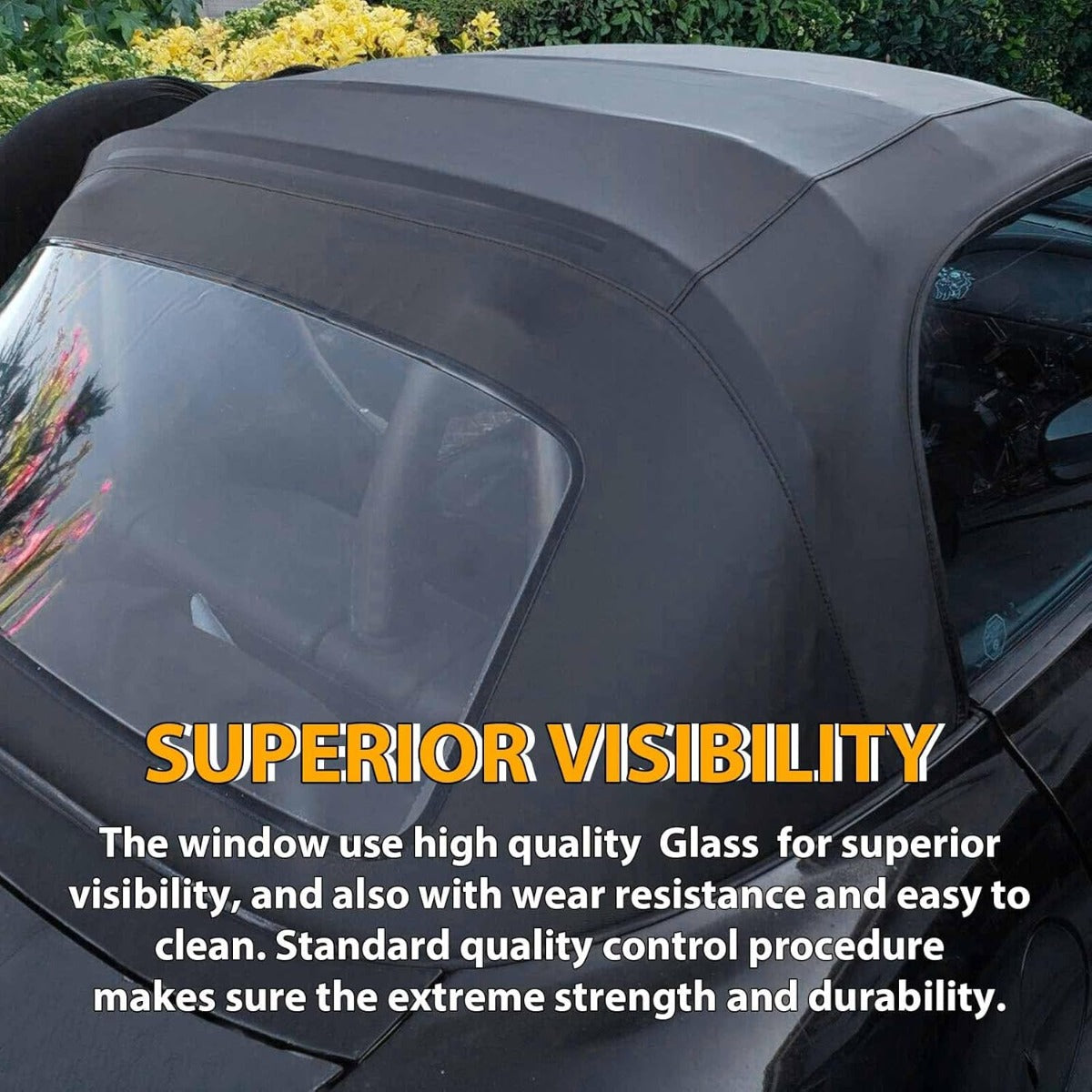 Soft Top for 1998-2004 Chevy Chevrolet Corvette C5 Convertible Top Black Sailcloth Vinyl with Heated Glass Window