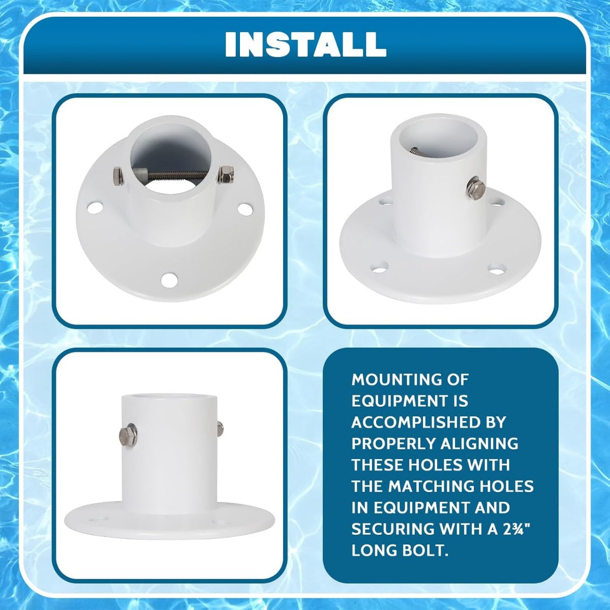 Deck Anchor Flange Cast Aluminum Above Ground Pool Ladders/Handrails/Slide - 1 7/8ââ‚?Inch Diameter of 1.9 Inches(1Pc) LYOM-062-1