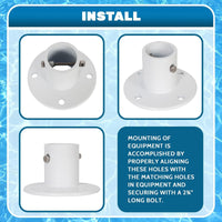 Load image into Gallery viewer, Deck Anchor Flange Cast Aluminum Above Ground Pool Ladders/Handrails/Slide - 1 7/8” Inch Diameter of 1.9&quot;(1Pc) LYOM-062-1
