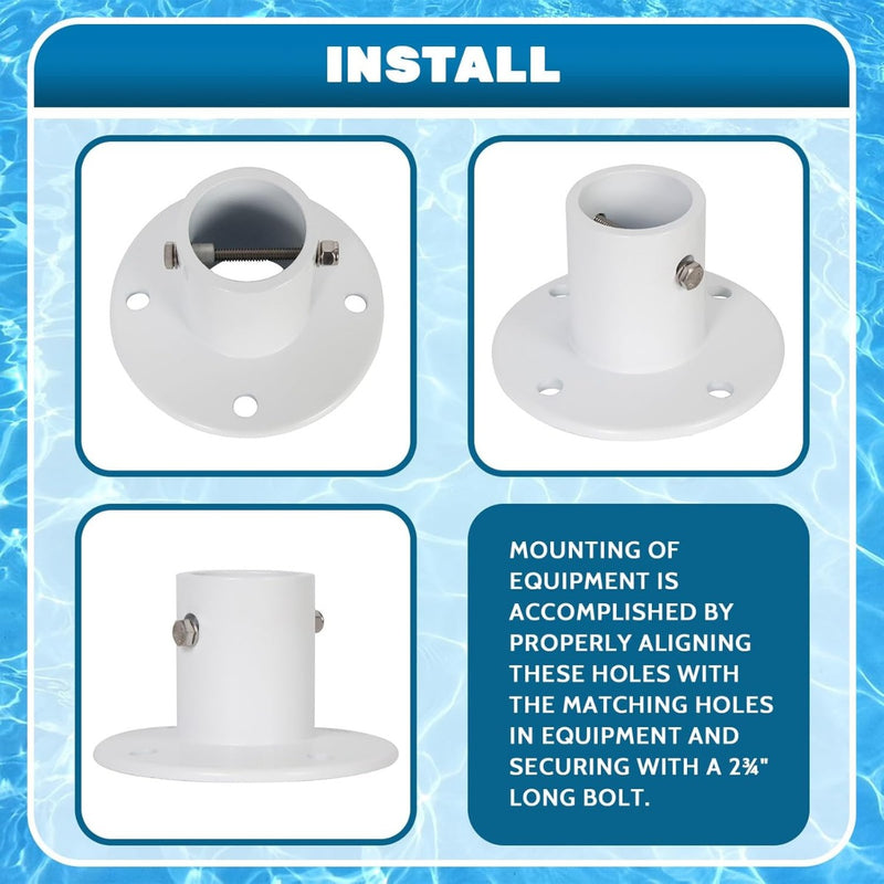 Deck Anchor Flange Cast Aluminum Above Ground Pool Ladders/Handrails/Slide - 1 7/8” Inch Diameter of 1.9"(1Pc) LYOM-062-1