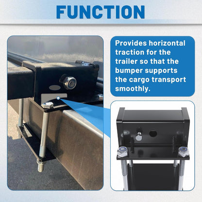 ECOTRIC RV 2" Bumper Hitch Reciver Fits for 4" x 4.5" Square RV Rear Bumpers, 200LBS Capacity Camper Bike Cargo Carrier Hitch Receiver Adapter