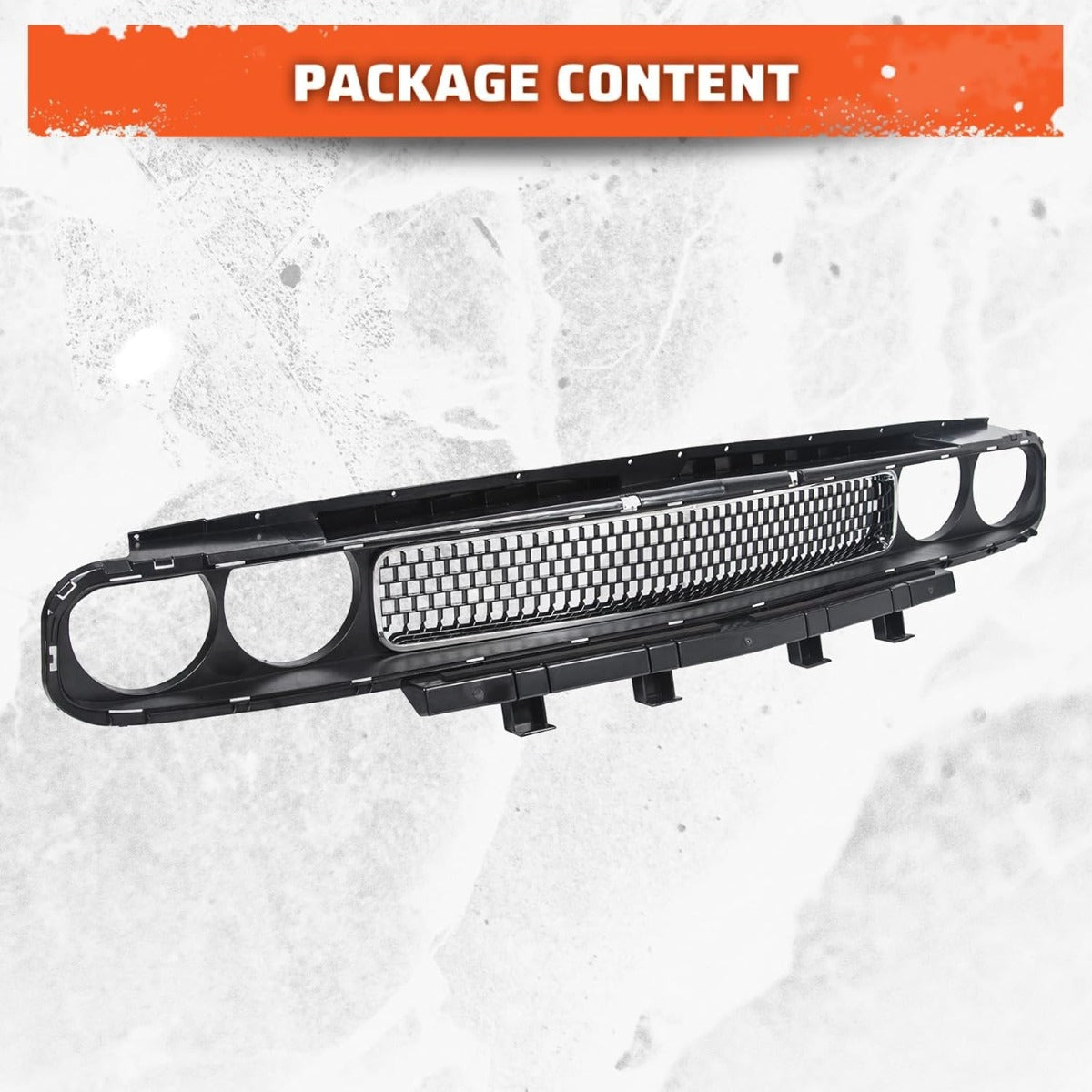 New Front Grill Grille Assembly w/Chrome Trim Bezel Molding Upper Compatible with 2008-2014 Dodge Challenger Replacement for CH1200338