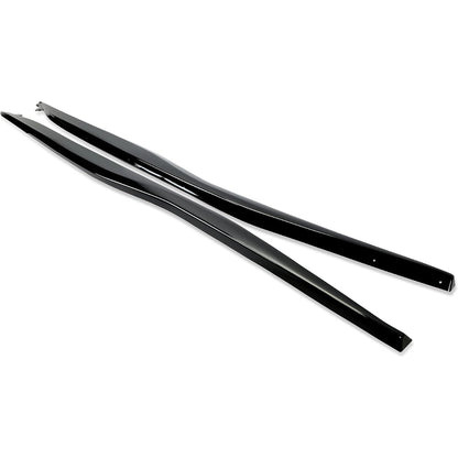 Side Skirts Rocker Panels Compatible with 2014-2019 Corvette C7 All Models ZR1 Style, Gloss Black