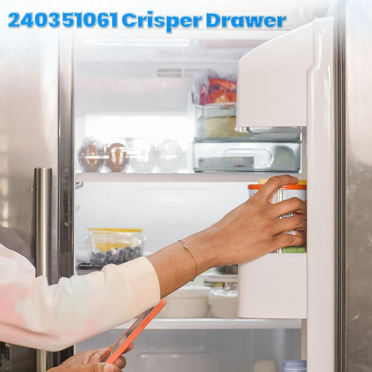 KUAFU 240351061 Crisper Pan Drawer Compatible with Frigidaire Refrigerator Freezer AP4424911 240351005 240351062 Plastic (PC) Replacement Only Clear