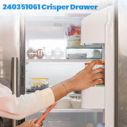KUAFU 240351061 Crisper Pan Drawer Compatible with Frigidaire Refrigerator Freezer AP4424911 240351005 240351062 Plastic (PC) Replacement Only Clear