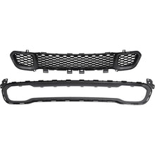 Front Bumper Trim+Lower Grille Compatible with 2014-2018 Jeep Cherokee CH1044112, 68210024AC, 68203216AA, CH1036126 Bumper Cover Molding Trim Grill Plastic(ABS) Black
