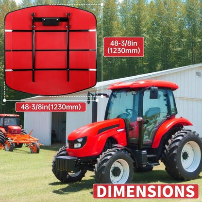 Red Canopy Compatible With All ROPS 48-3/8 Inches X 48-3/8 Inches Equipped Tractors and Mowers With 2 Inches x 2 Inches or 2 Inches x 3 Inches ROPS (Adds About 4 Inches to Tractor Height) LYJD-031S-3