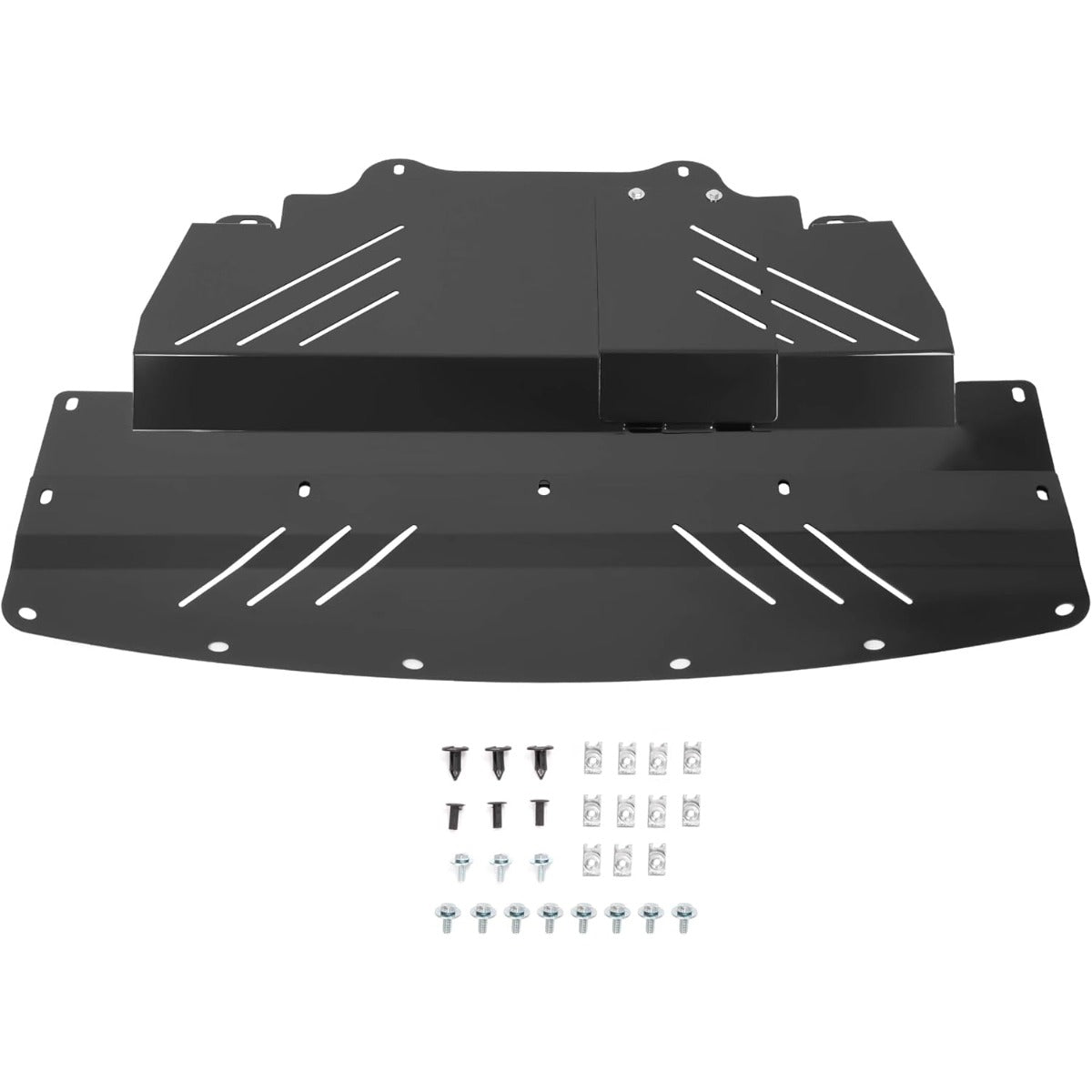 Under Tray Skid Plate Compatible with 2007-2016 Infiniti G35X G37X Q40 Q60 Engine Splash Shield Cover Guard Aluminum Powder Coated Black