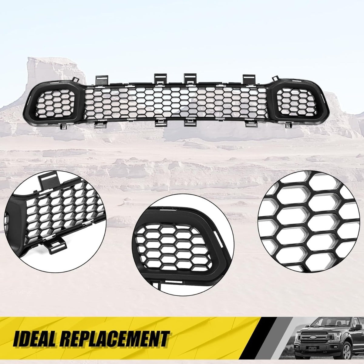 Front Lower Grill Compatible with 2014-2018 Jeep Cherokee 68203216AA CH1036126 Bumper Lower Hood Grille Black