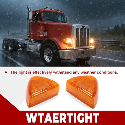 HECASA Turn Signal Light Compatible with Peterbilt 357/365/378/379/359 Amber Lens 31 LED Headlight Marker Light Running Light 2Pcs