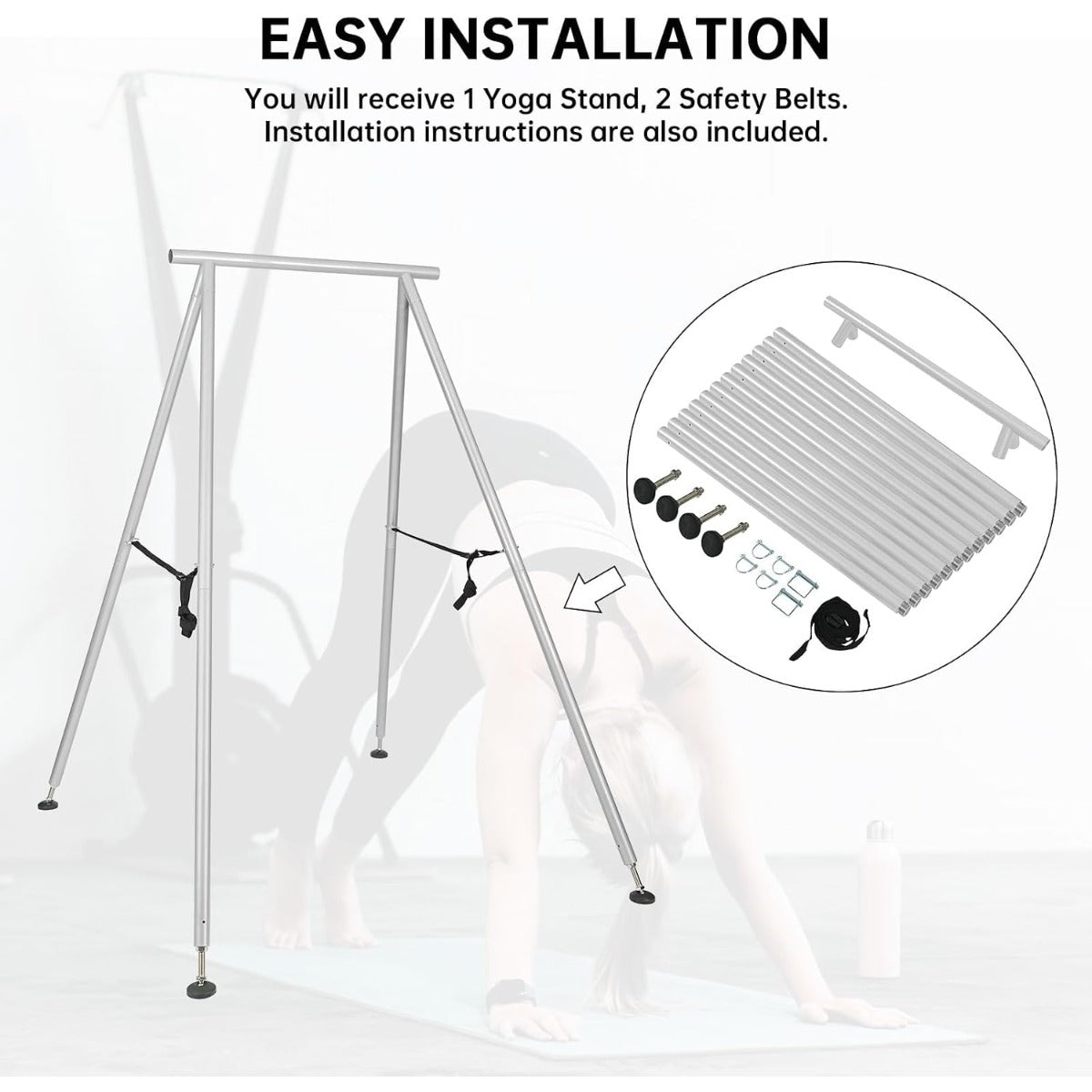 HECASA 8.1 FT Aerial Yoga Stand 550lbs Max Capacity for Indoor and Outdoor Fitness Bodybuilding Height Adjustable for Yoga Frame