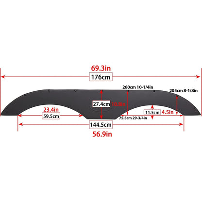 RV Fender Skirt Replacement Tandem Trailer for RVs Campers and Trailers - Black LYAP-472-1