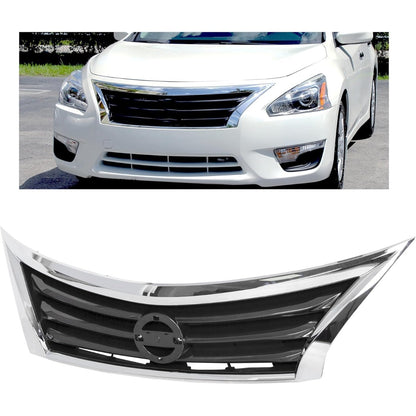 Front Bumper Grill Upper Grille Compatible with 2013 2014 2015 Nissan Altima Sedan Replacement for 623103TA0A NI1200250 Insert Plastic(ABS)