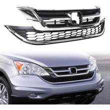 Front Upper Bumper Hood Grill & Lower Mesh Chrome Grille Compatible with 2010-2011 Honda CRV CR-V