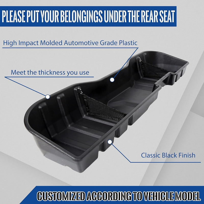 Under Seat Storage Box Compatible with Crew Cab 2007-2019 Silverado/Sierra 1500 / 2500HD / 3500HD Under Seat Storage Container Replacement for #23183674 LYAP-211