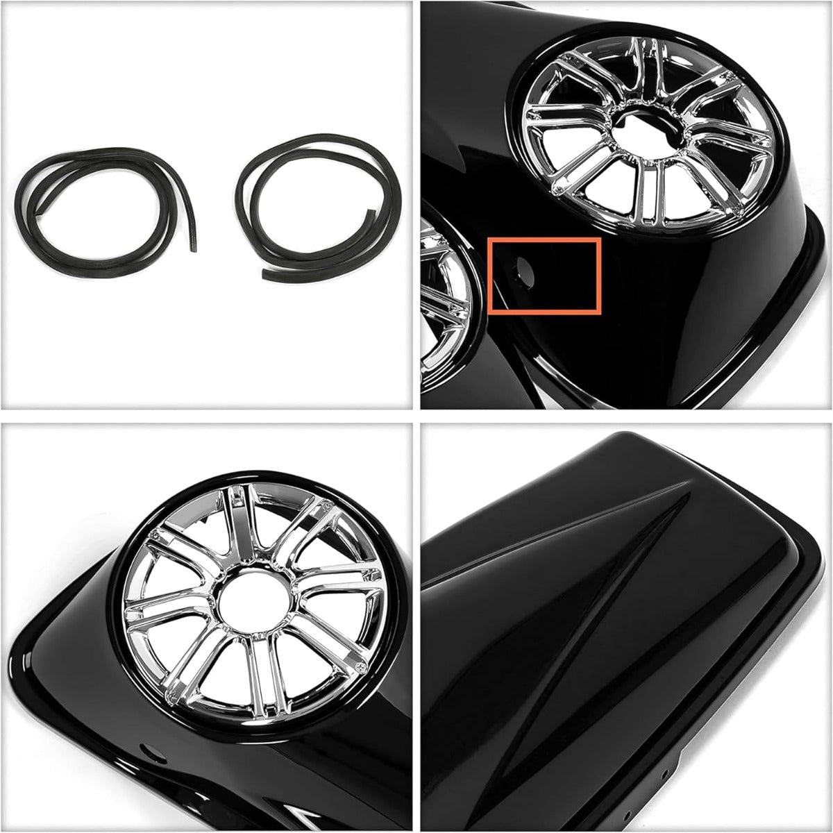 6.5" Saddlebag Saddle bag Speaker Lids   for Harley Davidson Touring Models 2014-2024 Road King, Road Glide, Street Glide, Electra Glide, Ultra-Classic FLT, FLHT, FLHTCU, FLHRC Pair